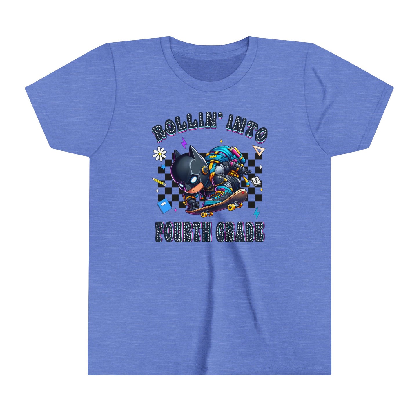 BATMAN - Rollin' Into 4th Grade Youth Short Sleeve Tee