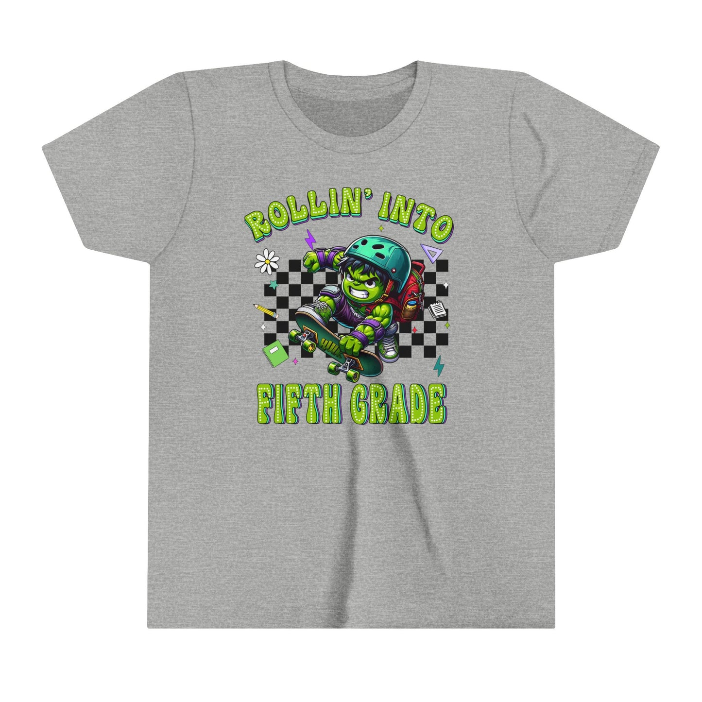 HULK - Rollin' Into 5th Grade Youth Short Sleeve Tee