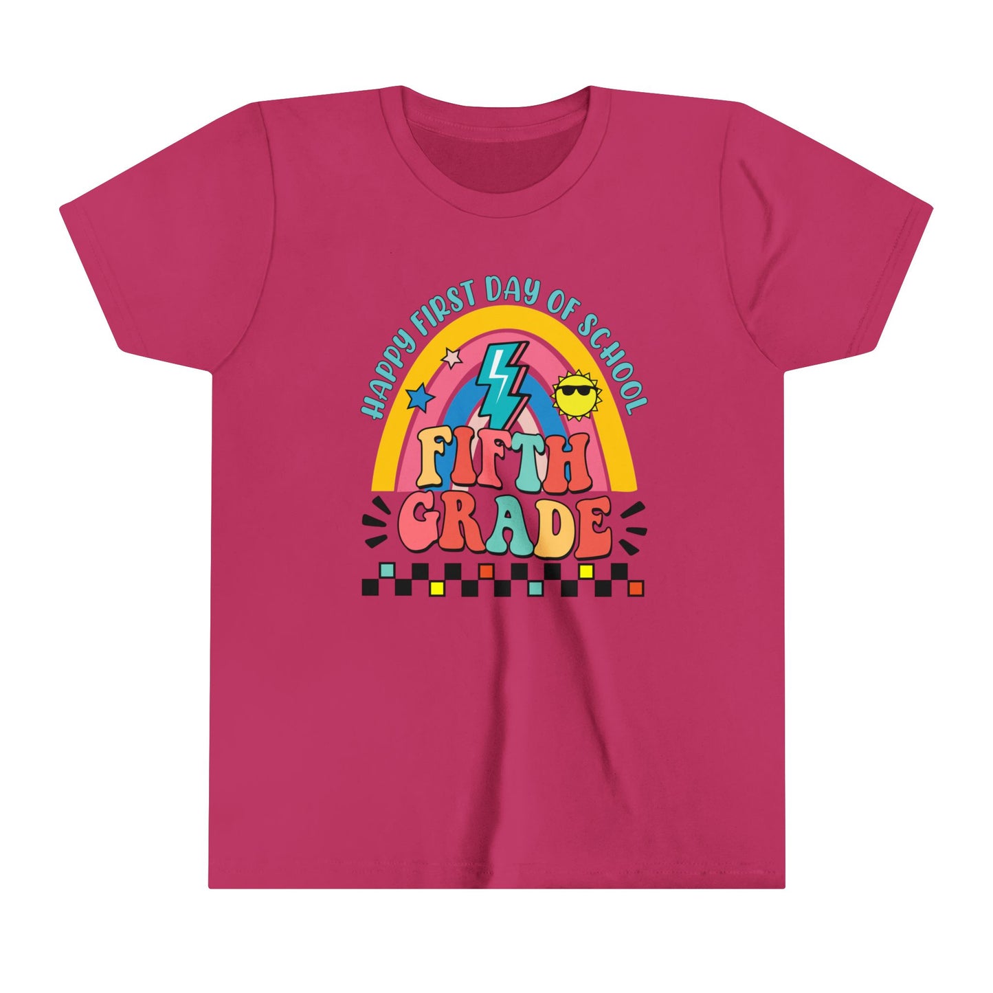 Happy First day of School - 5th Grade Youth Short Sleeve Tee