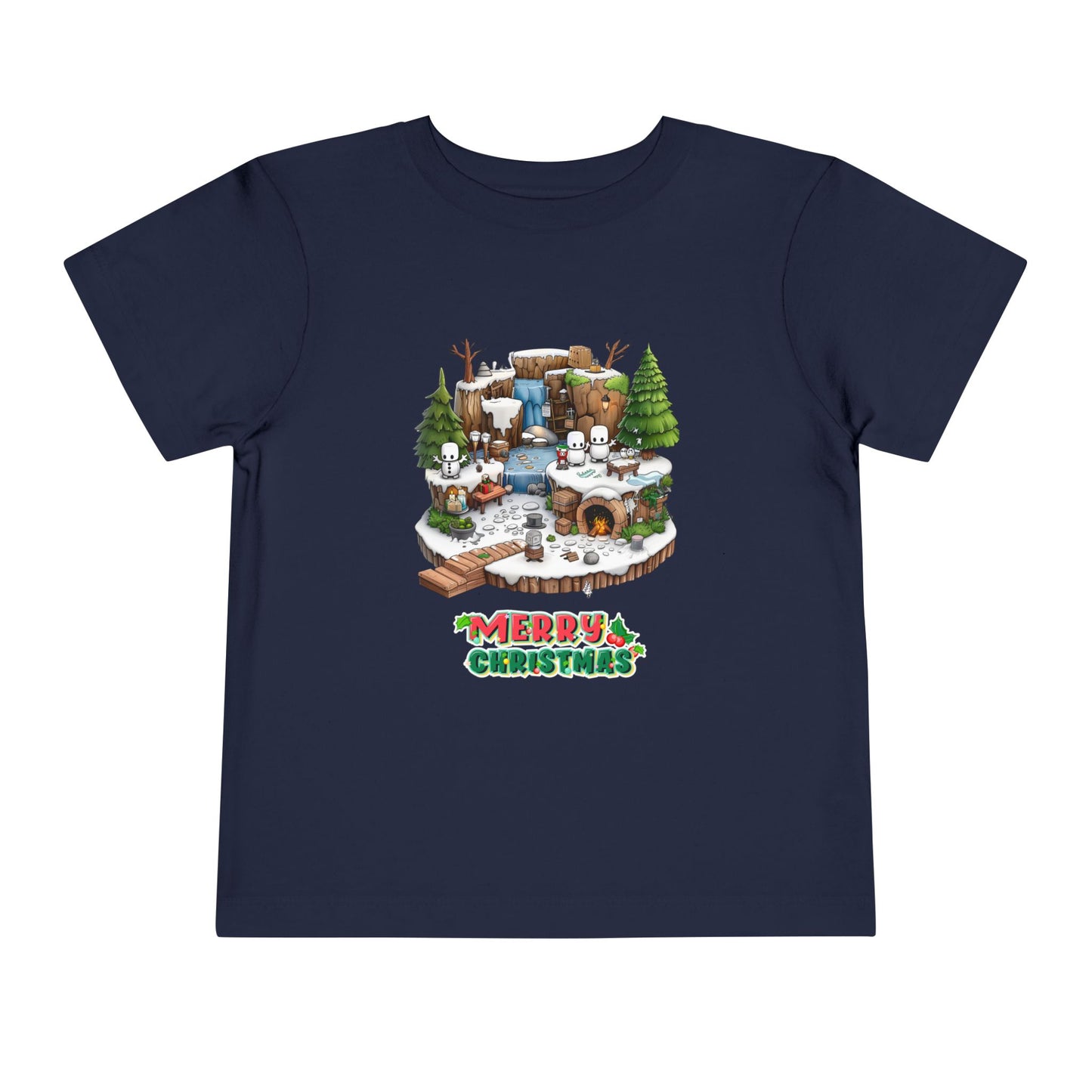Merry Christmas Mine-craft Toddler Short Sleeve Tee
