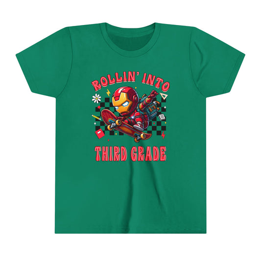 IRON MAN - Rollin' Into 3rd Grade Youth Short Sleeve Tee