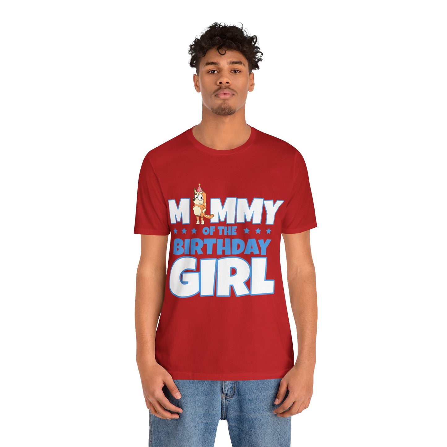 Mommy of the Birthday Girl Chilli Heeler short sleeve T-shirt