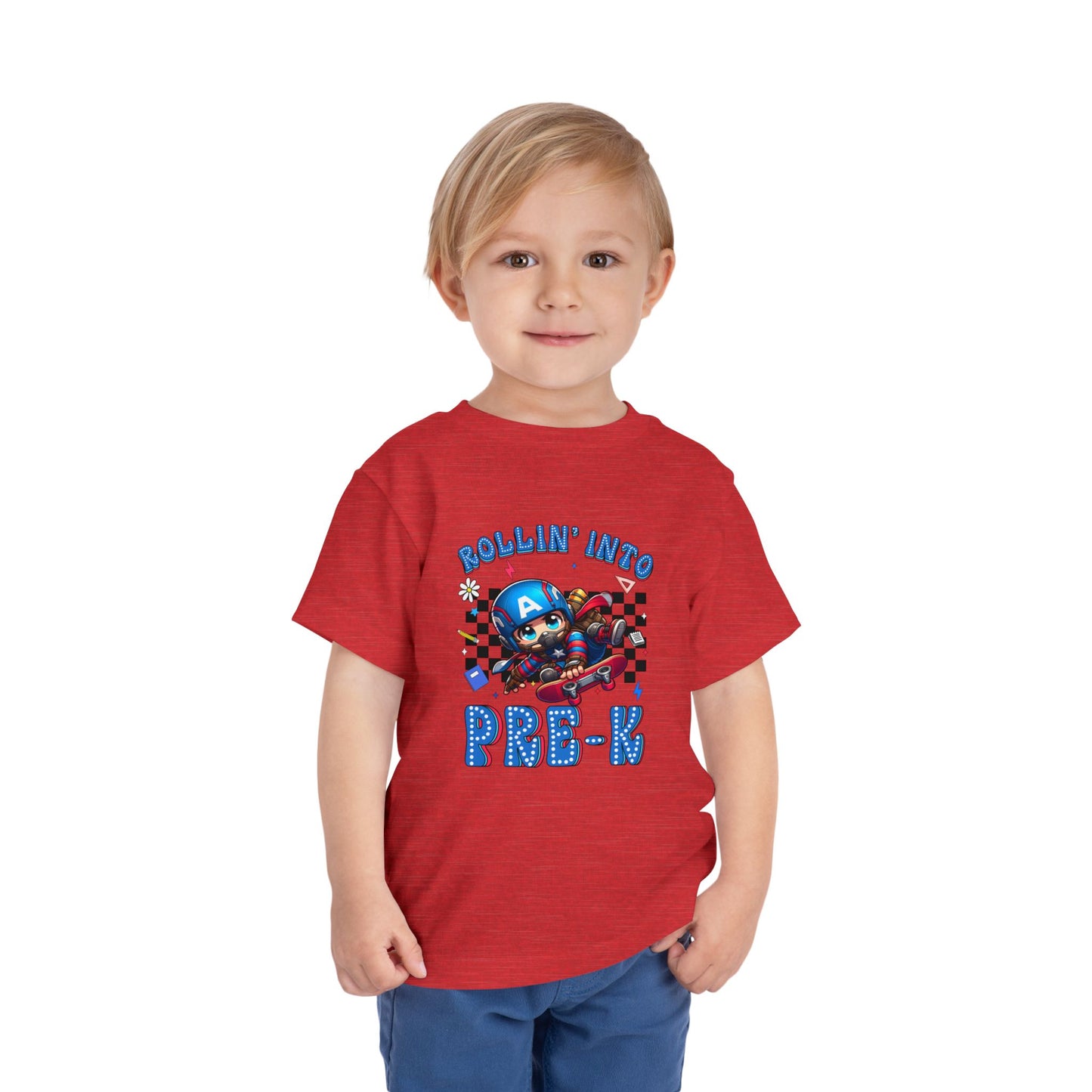 CAPTAIN AMERICA - Rollin' Into Pre-K Toddler Short Sleeve Tee