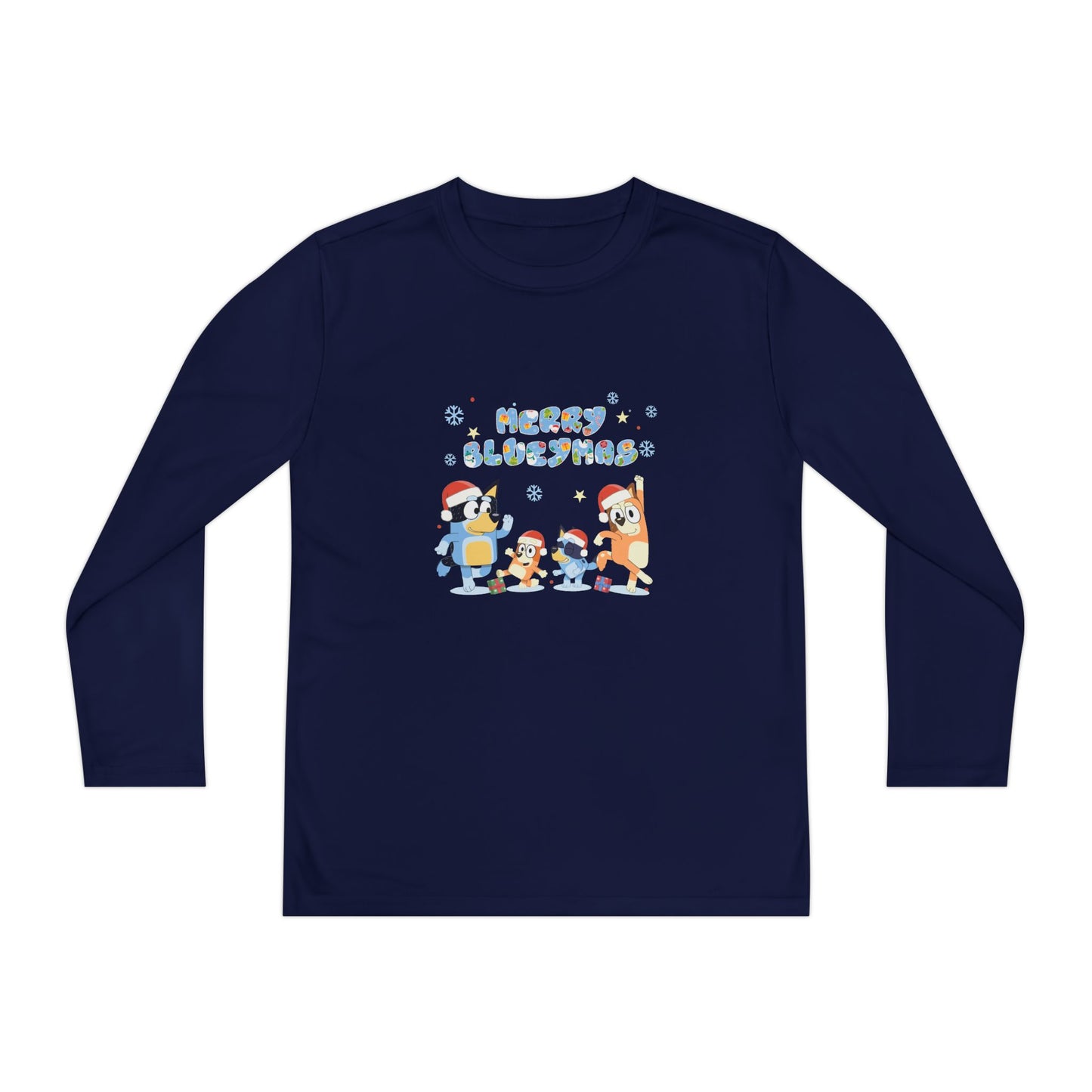 Merry Blue-y-mas Youth Long Sleeve Competitor Tee