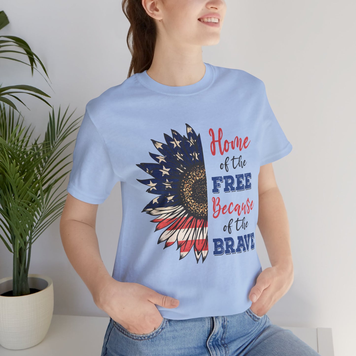 Home of the Free because of the Brave Jersey Short Sleeve Tee