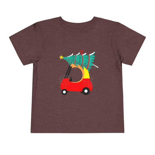 Kiddie Car with christmas tree Toddler Short Sleeve Tee