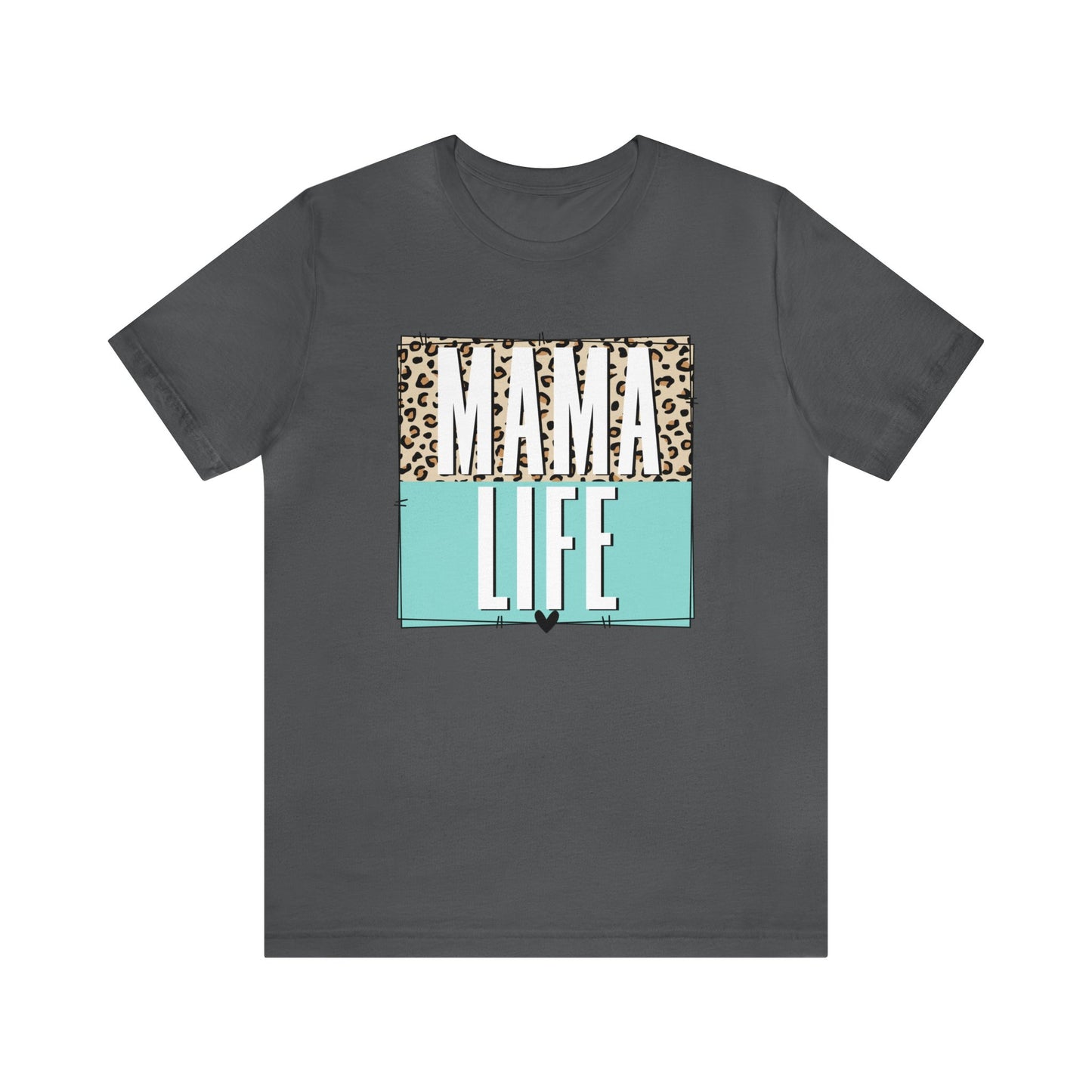 Mama life Leopard print short sleeve tshirt