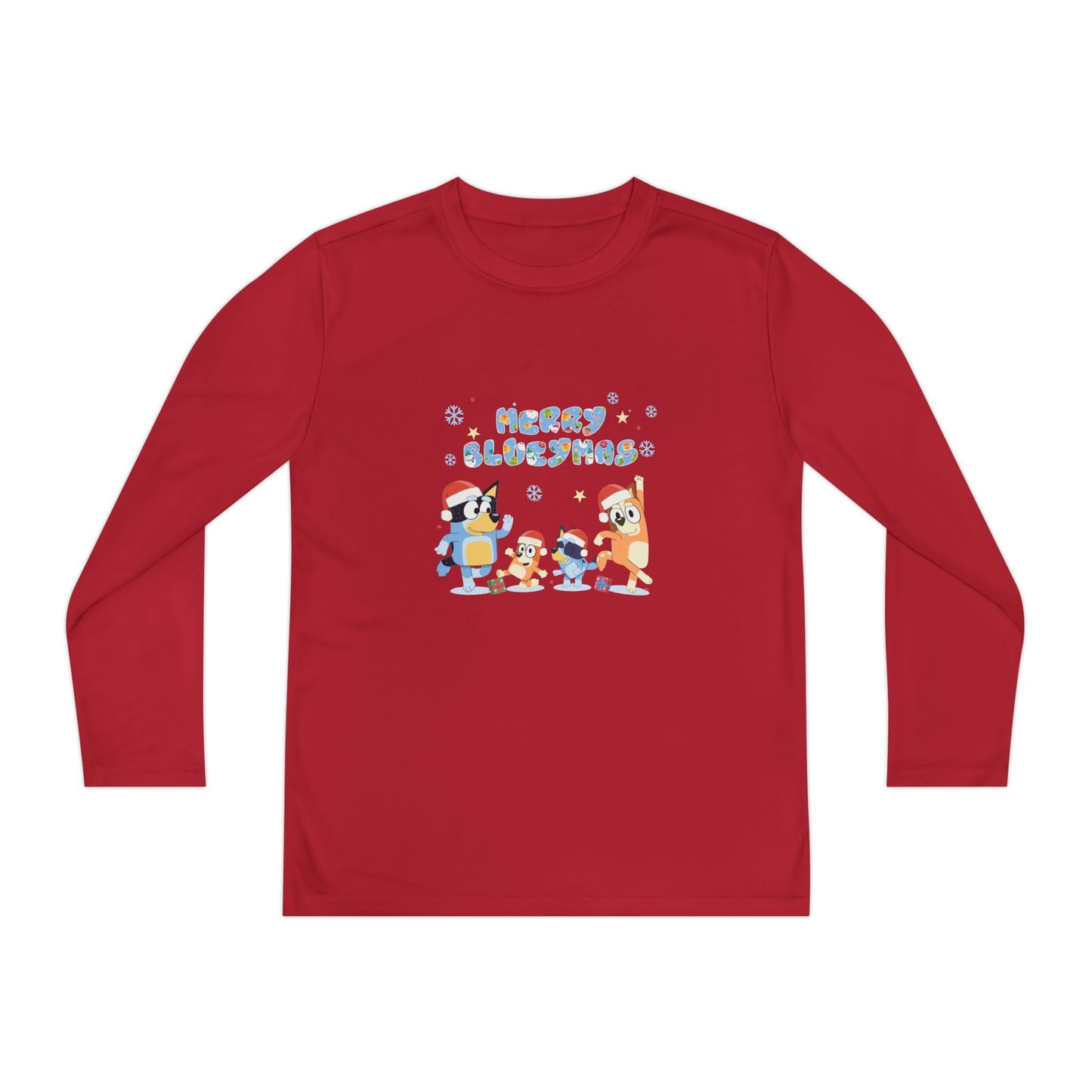 Merry Blue-y-mas Youth Long Sleeve Competitor Tee