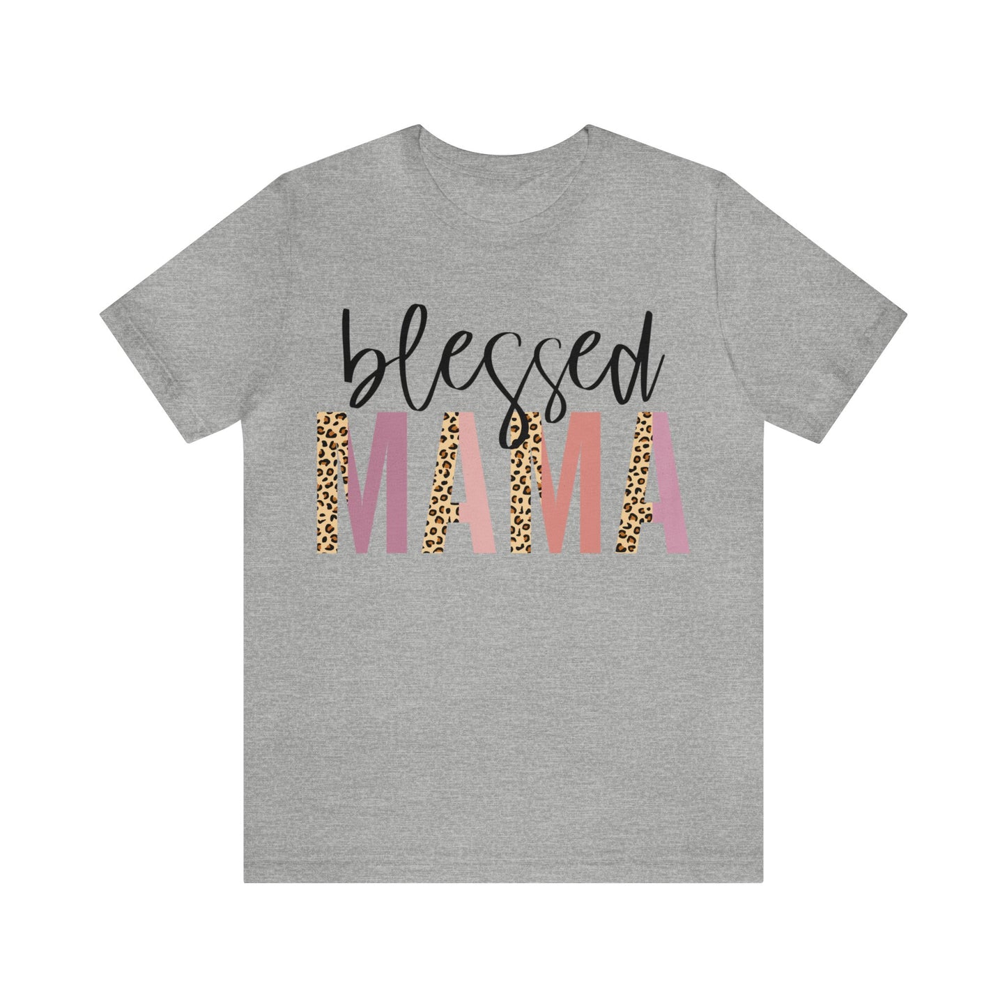 Blessed Mama Leopard print short sleeve tshirt