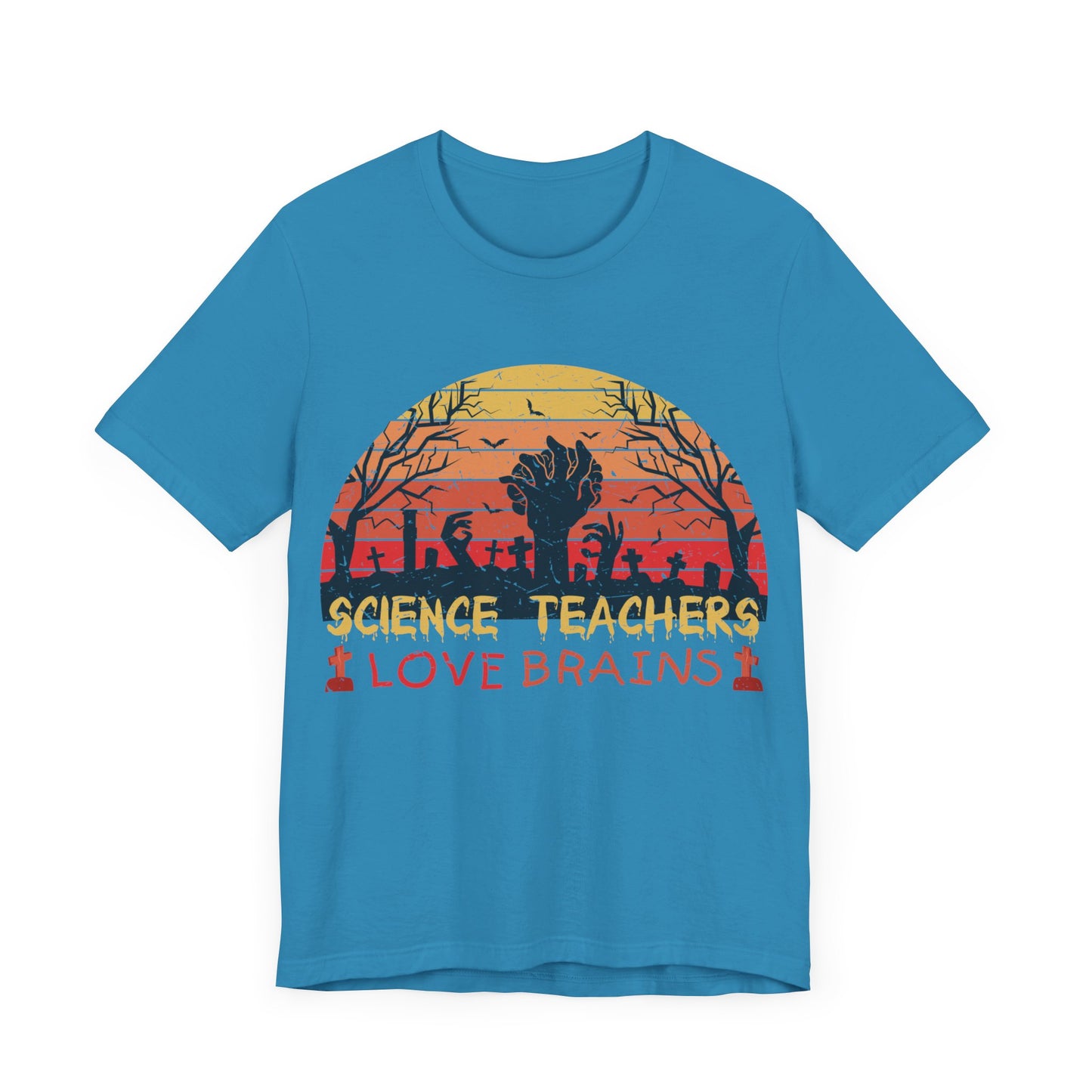 Science Teachers Love Brains Jersey Short Sleeve Tee