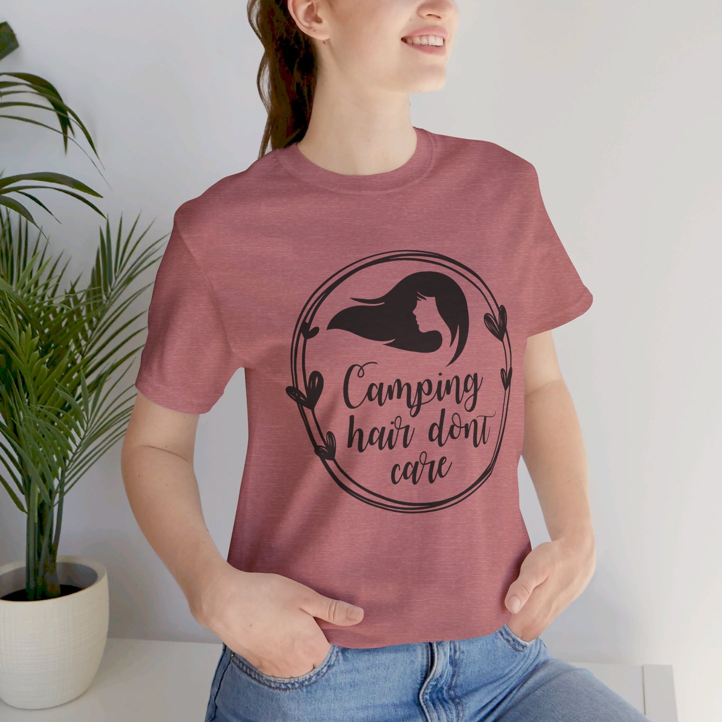 Camping Hair Dont Care Short Sleeve Tshirt
