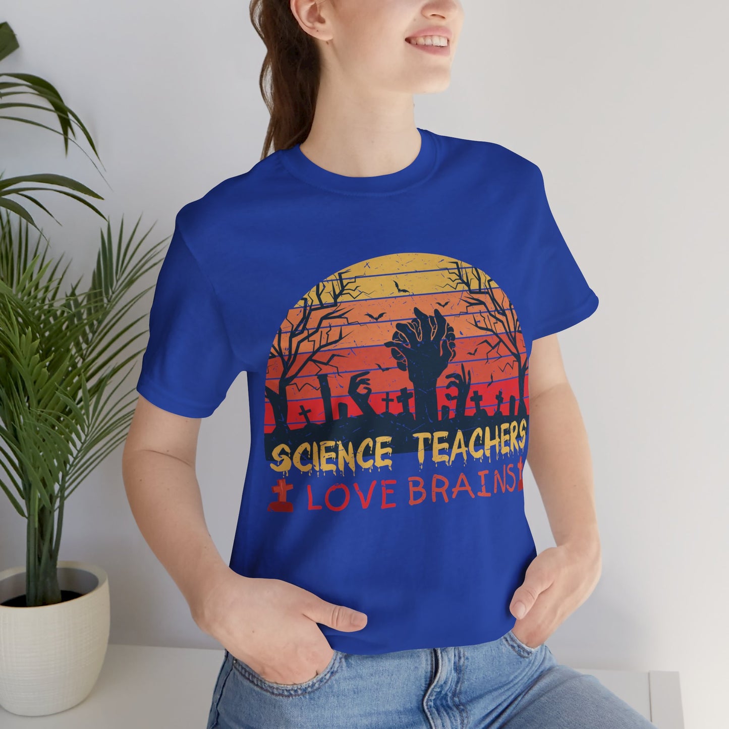 Science Teachers Love Brains Jersey Short Sleeve Tee