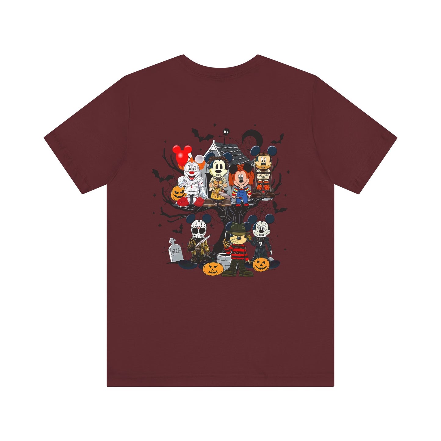 Mickey Halloween (front and back) Jersey Short Sleeve Tee