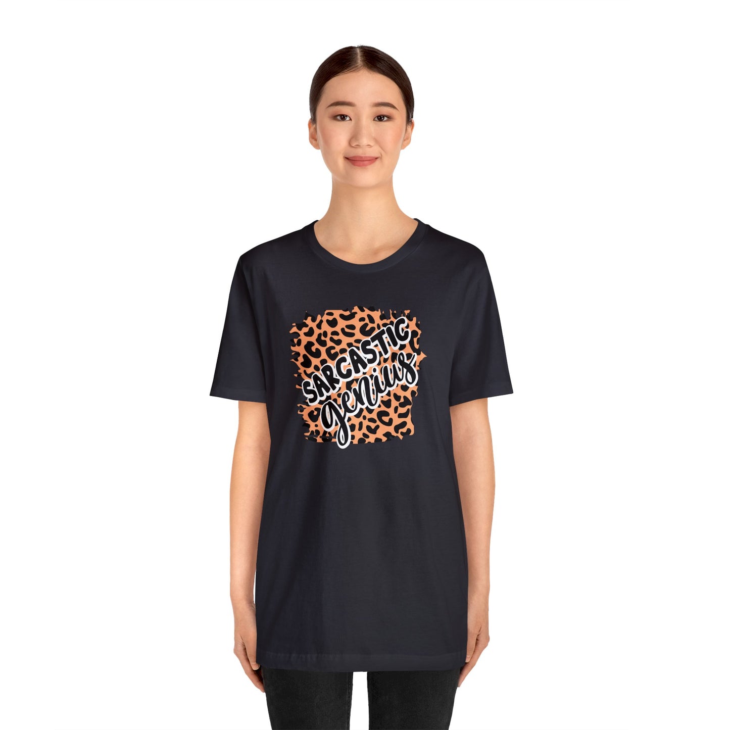 Sarcastic Genius leopard print short sleeve Tshirt