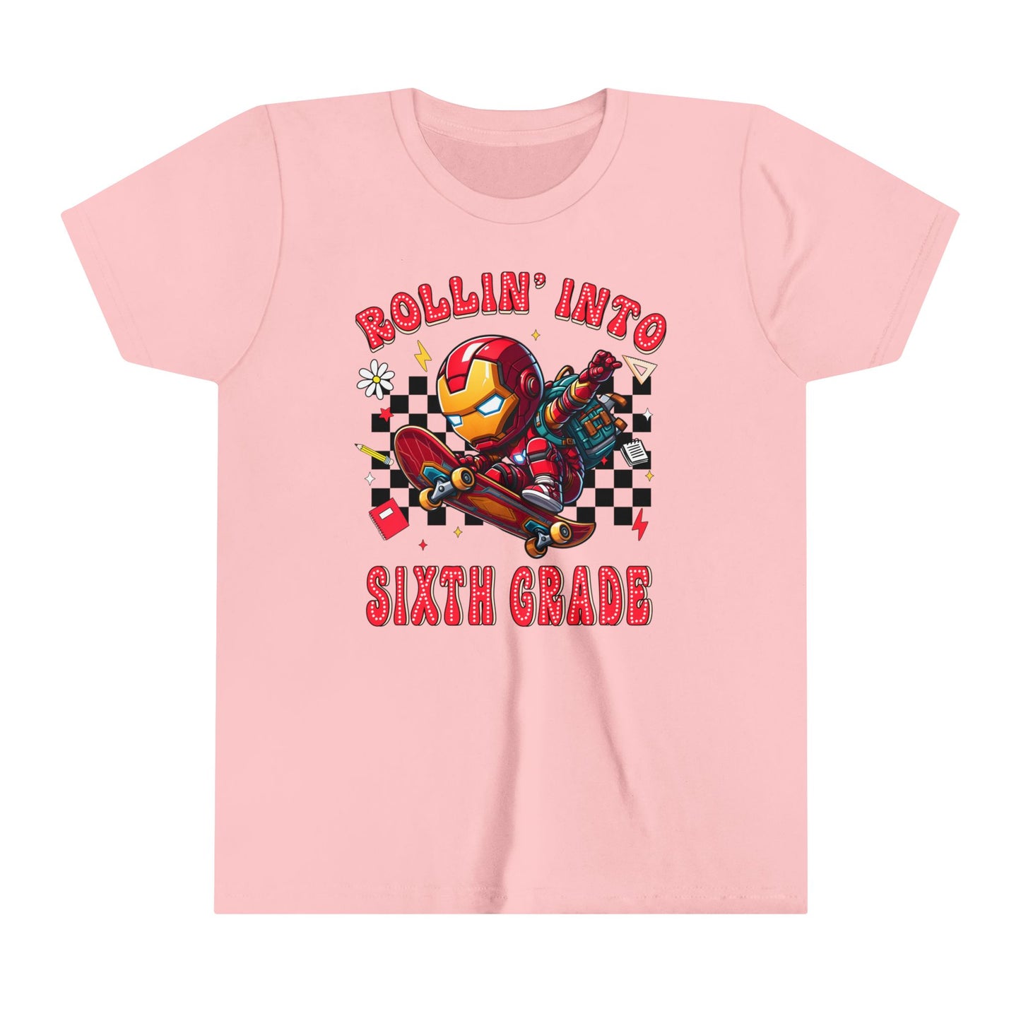IRON MAN - Rollin' Into 6th Grade Youth Short Sleeve Tee