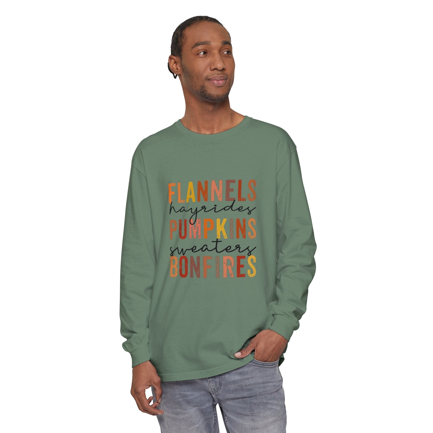 Flannels, Hayrides, Pumpkins, Sweaters,  Bonfires Long Sleeve T-Shirt