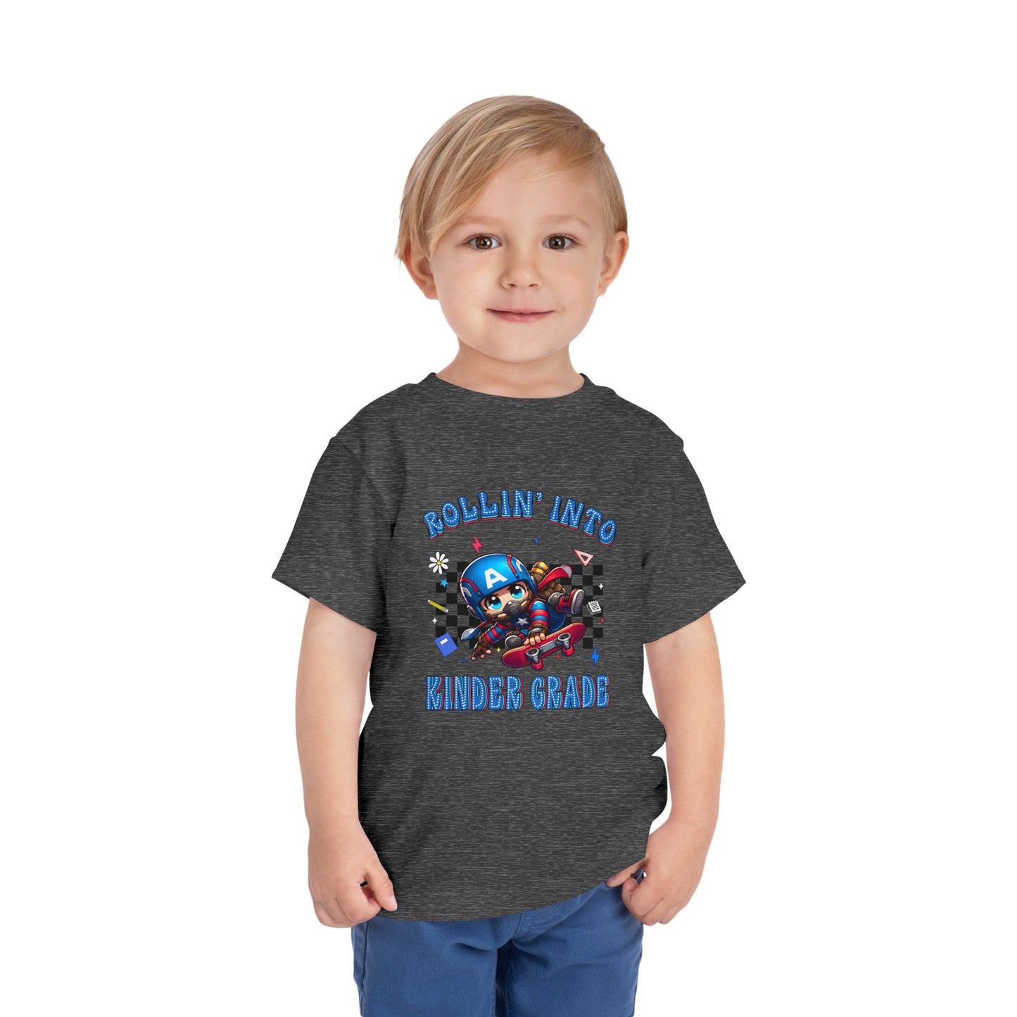 CAPTAIN AMERICA - Rollin' Into Kinder Grade Toddler Short Sleeve Tee