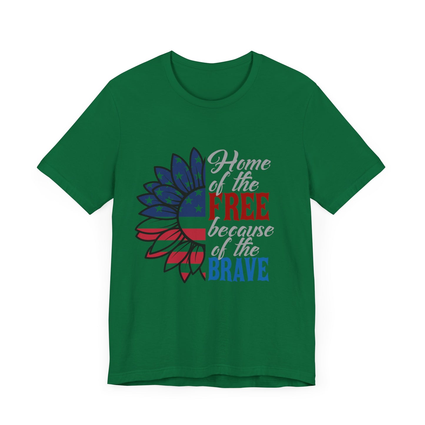 Home of the Free Because of the Brave Jersey Short Sleeve Tee
