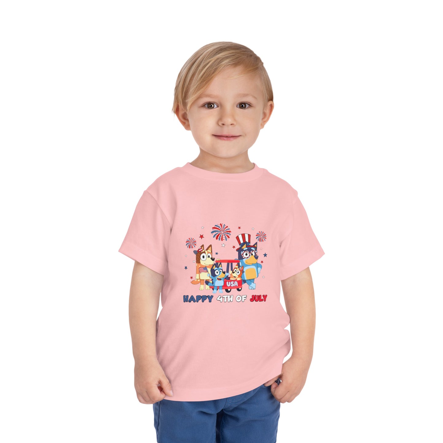 Happy 4th of July Toddler Short Sleeve Tee