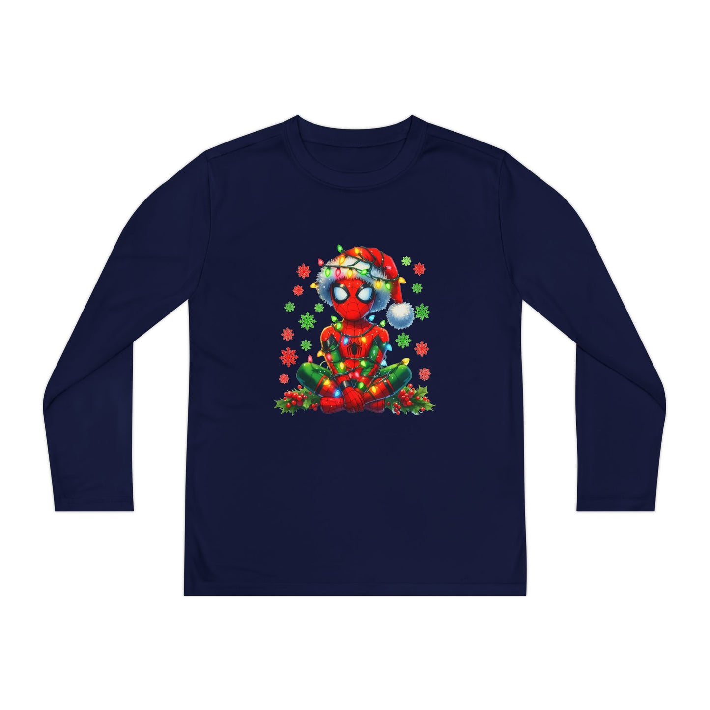 Spidey Christmas Youth Long Sleeve Competitor Tee