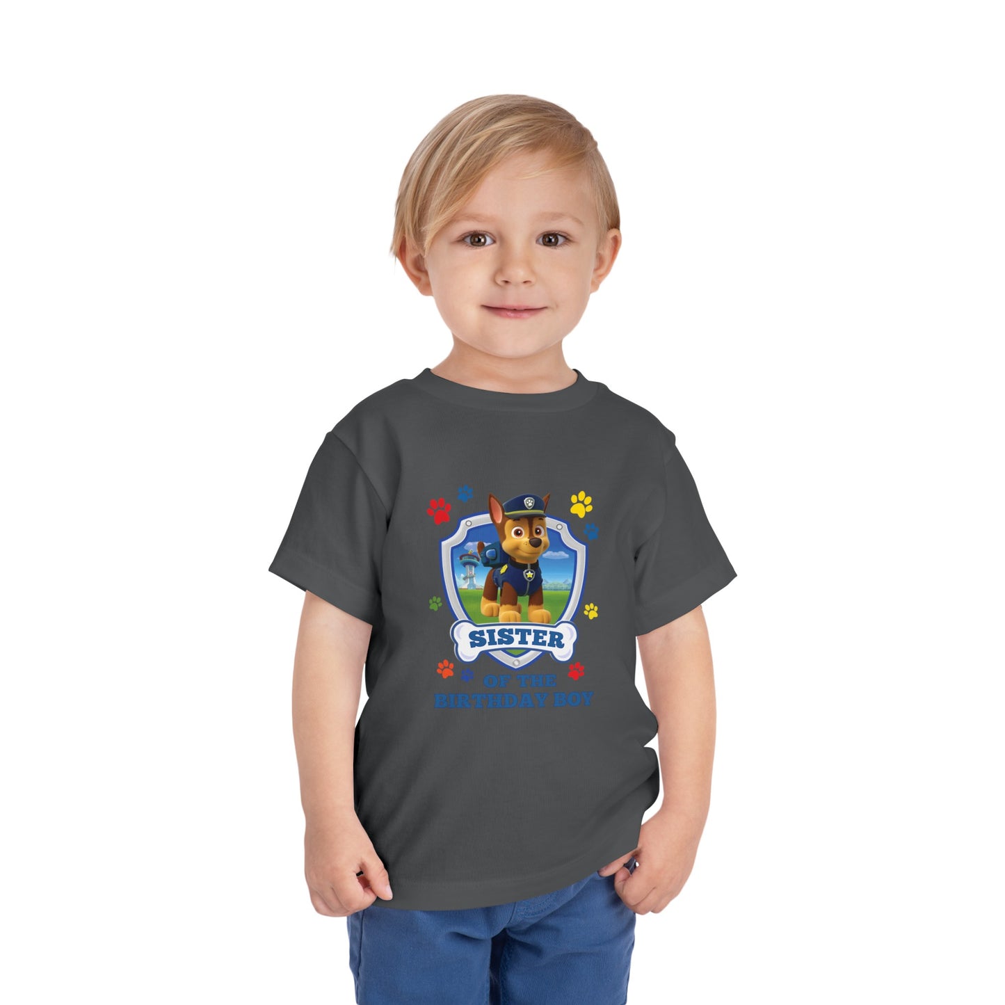 Sister of the Birthday Boy Toddler Short Sleeve Tee