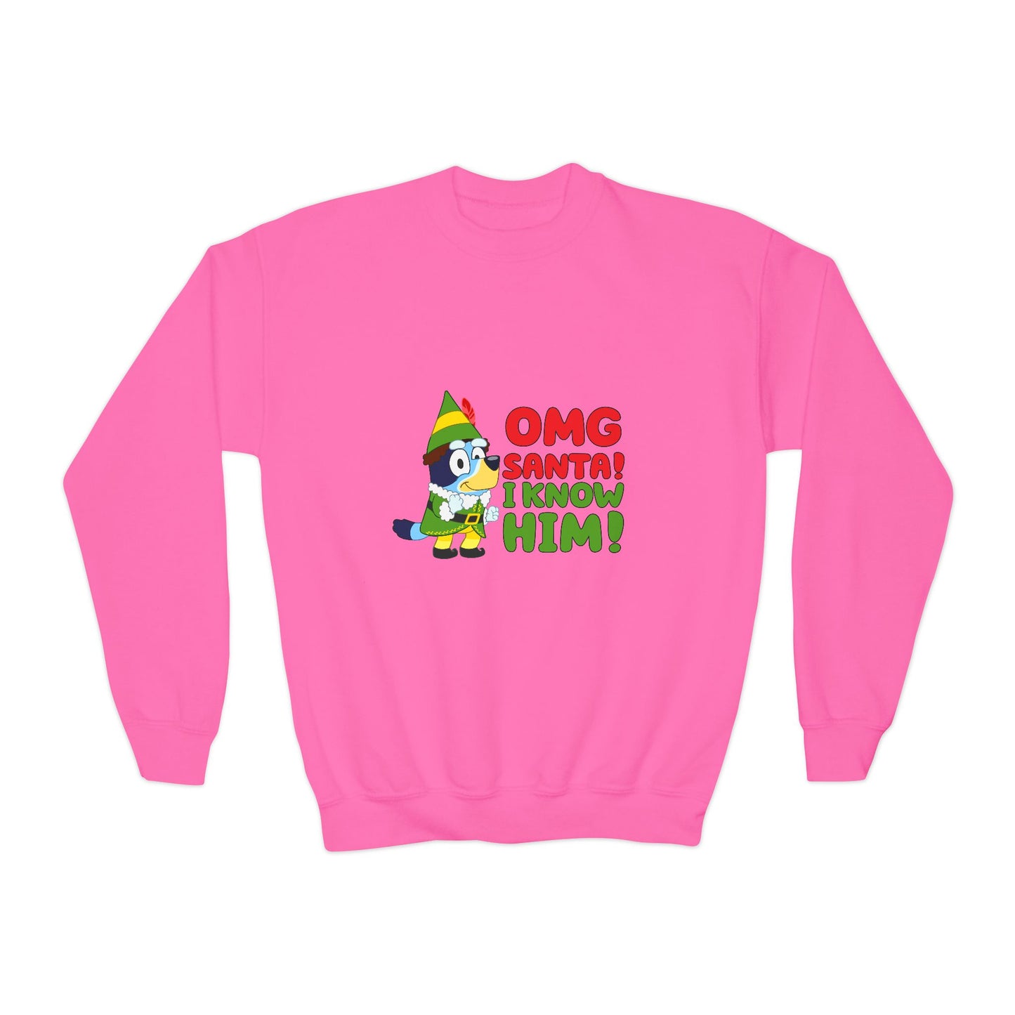 OMG Santa I know him Youth Crewneck Sweatshirt