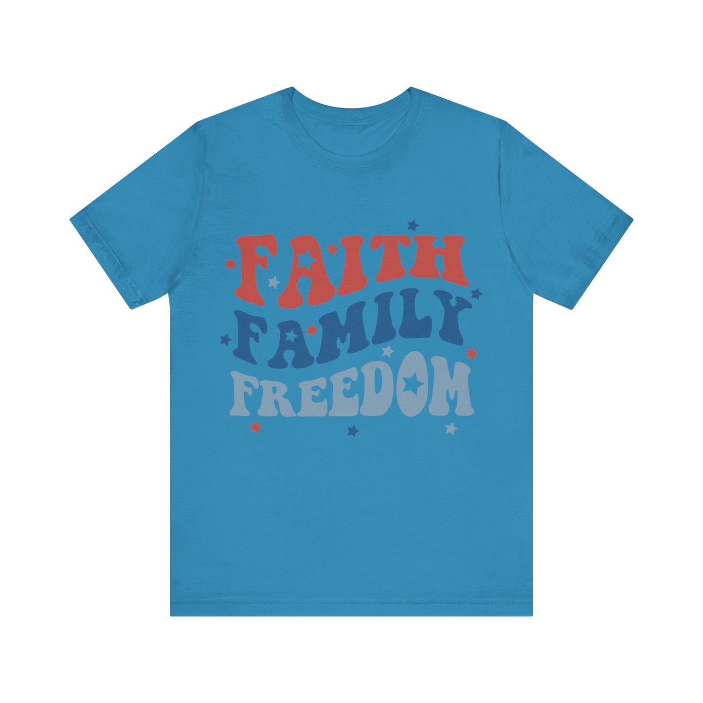 FAITH FAMILY FREEDOM Jersey Short Sleeve Tee