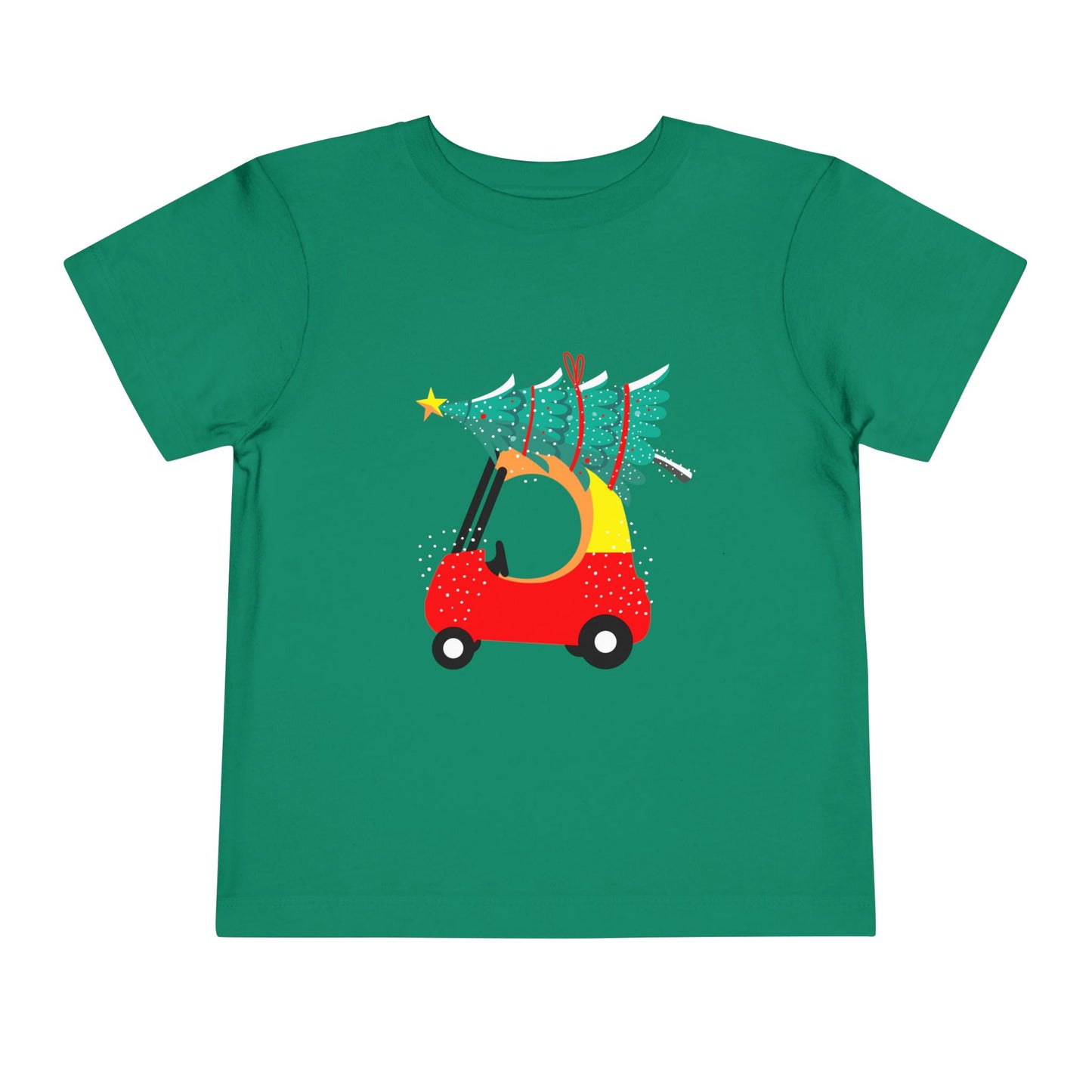 Kiddie Car with christmas tree Toddler Short Sleeve Tee