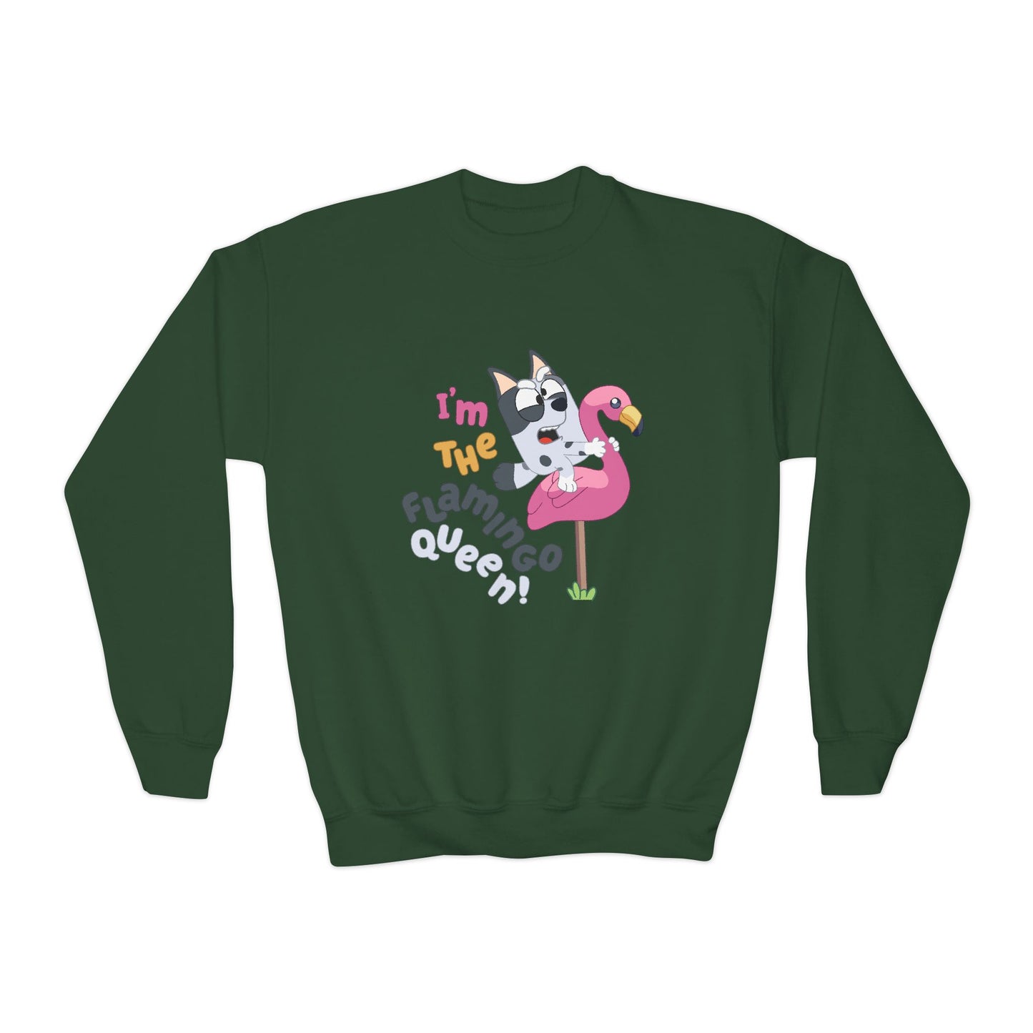 I'm the flamingo queen Youth Crewneck Sweatshirt