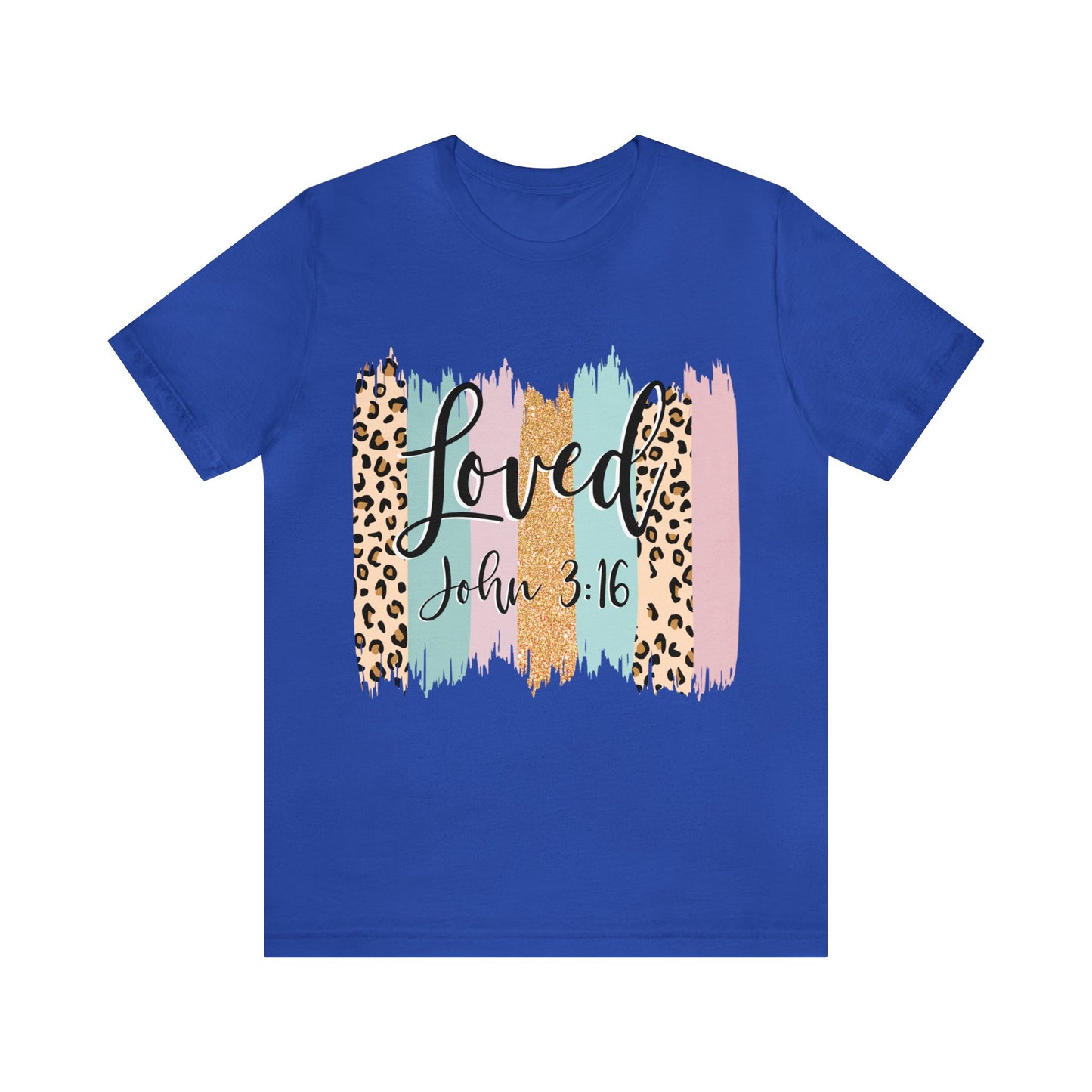 Loved (front) circle/cross (back) Short Sleeve Tshirt