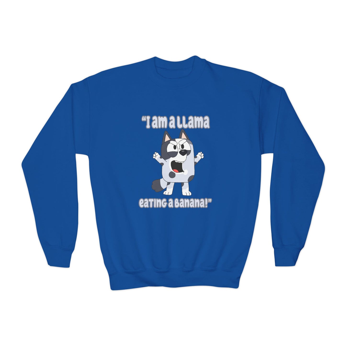 I'm a llama eating a banana Youth Crewneck Sweatshirt