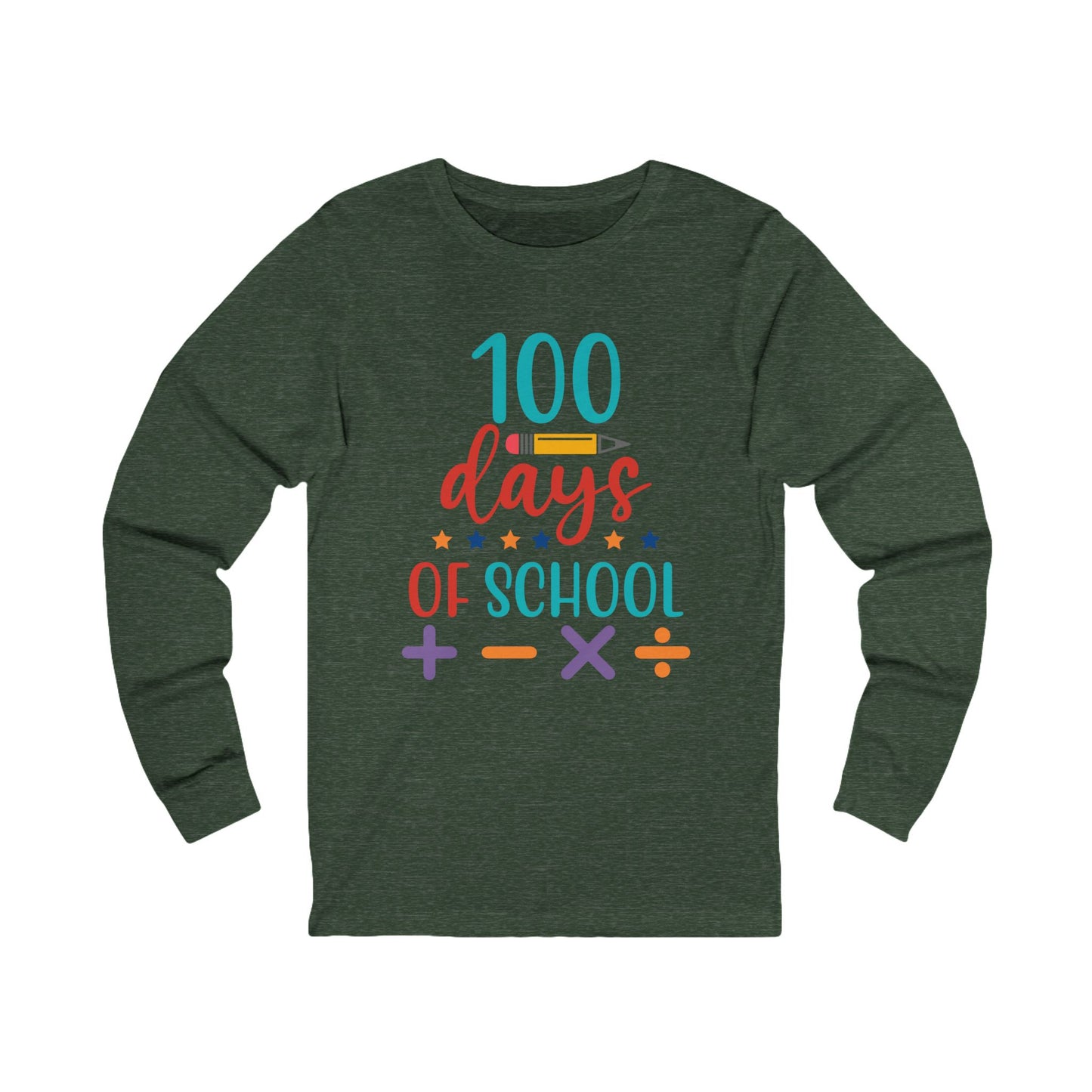 100 Days of School Jersey Long Sleeve Tee