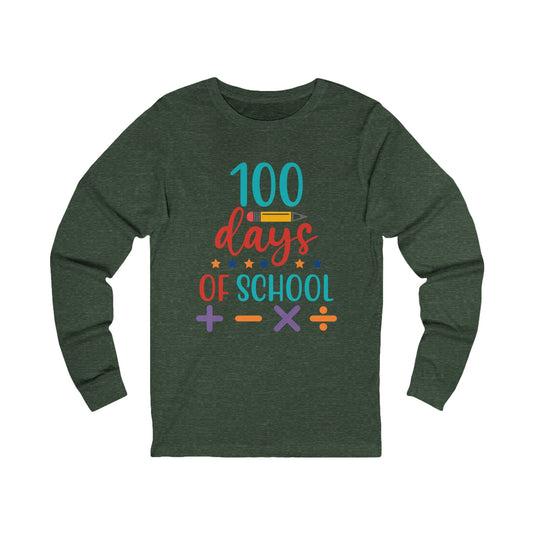 100 Days of School Jersey Long Sleeve Tee