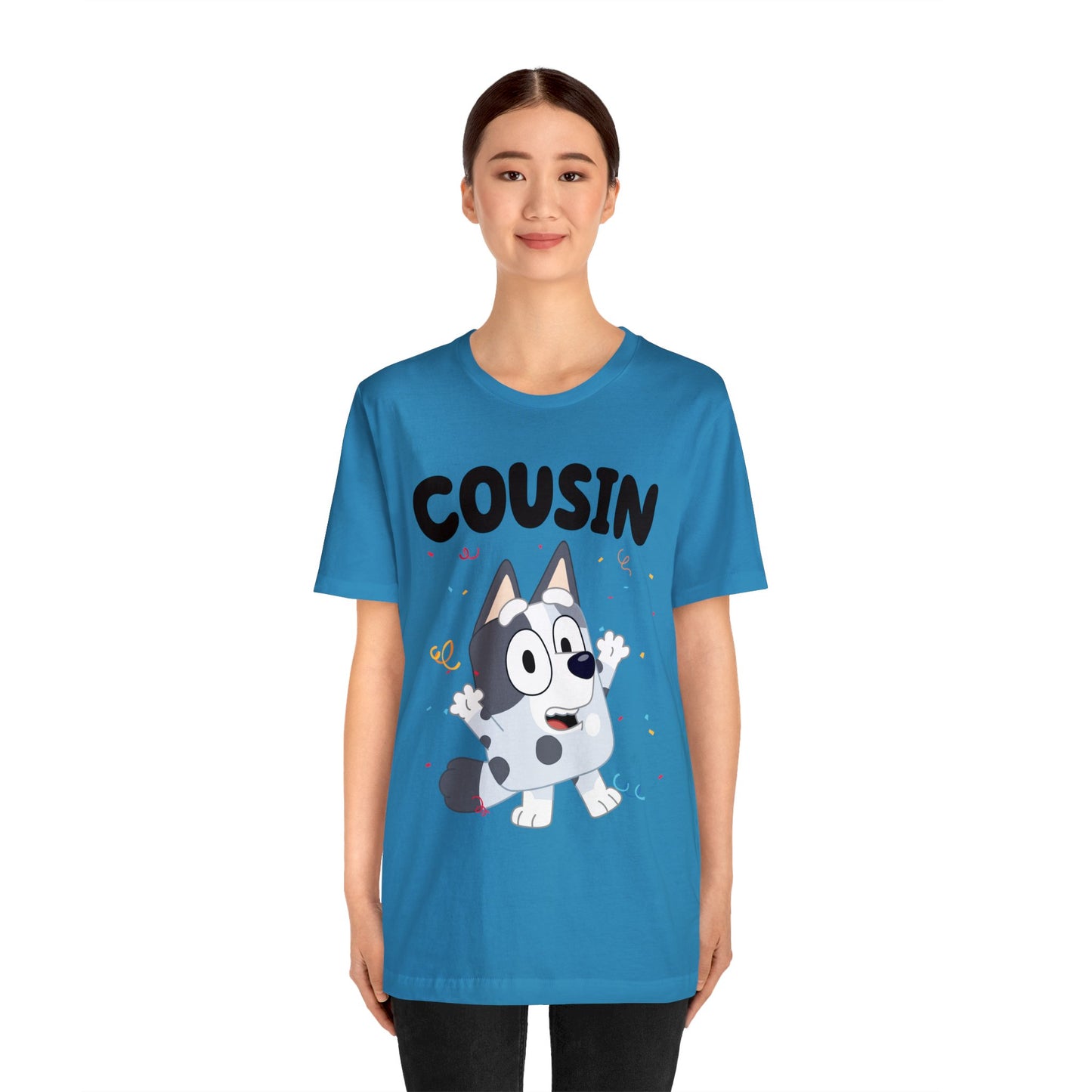 Cousin Muffin Bluey Birthday short sleeve Tshirt