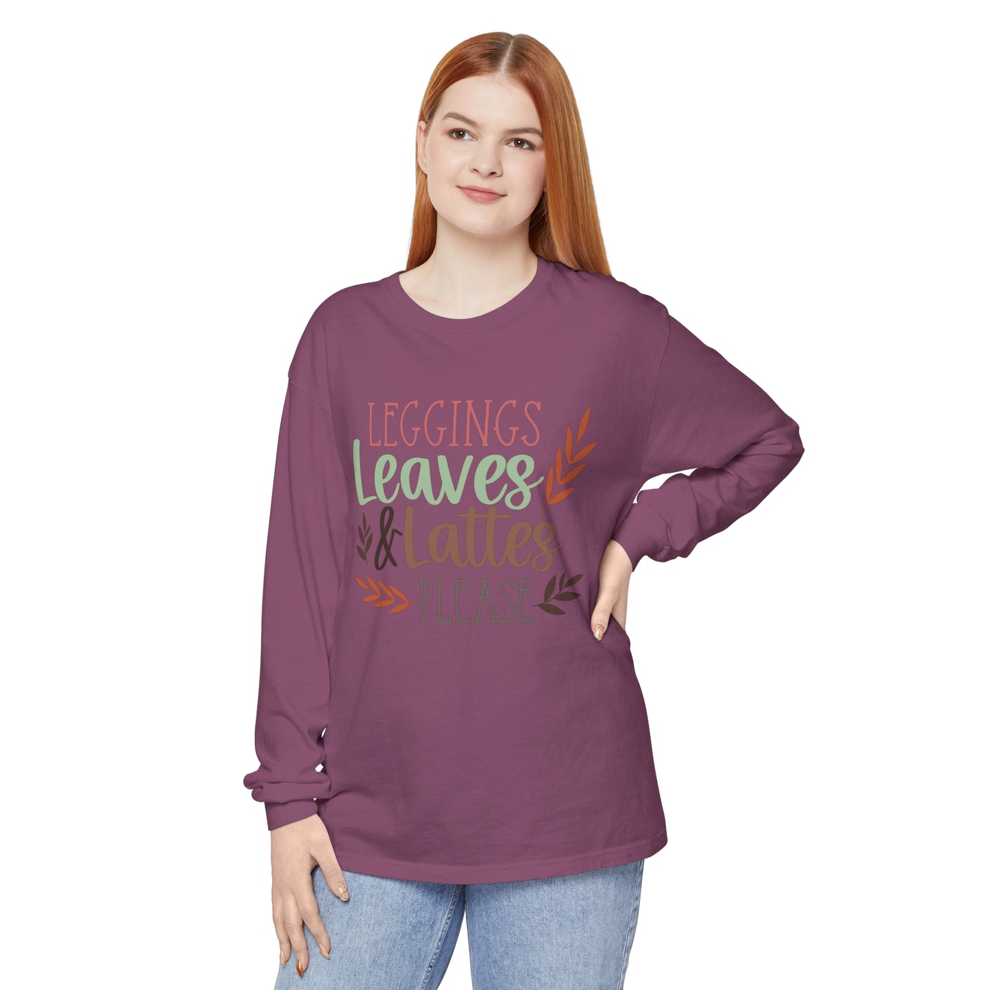 Leggings, Leaves & Lattes Please Long Sleeve T-Shirt