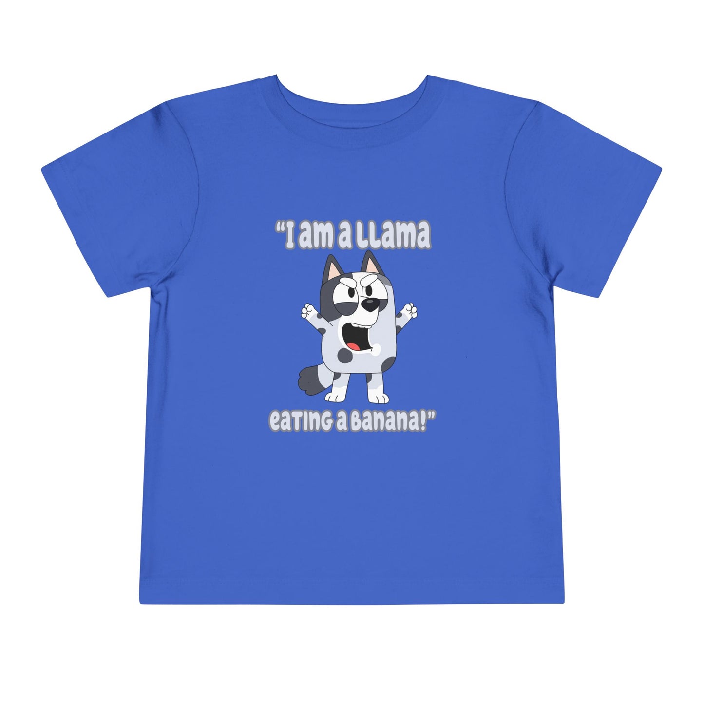 I'm a Llama eating a banana Toddler Short Sleeve Tee
