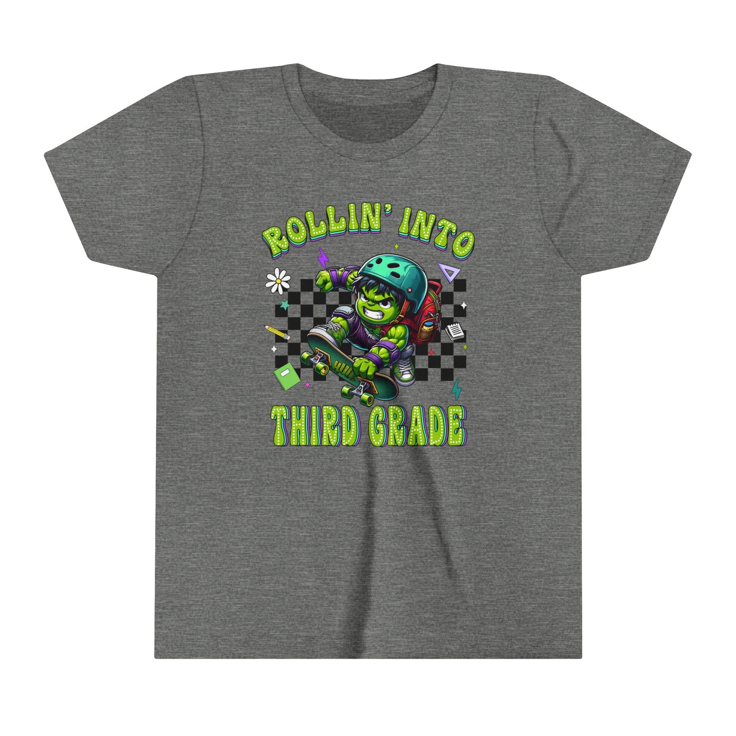HULK - Rollin' Into 3rd Grade Youth Short Sleeve Tee