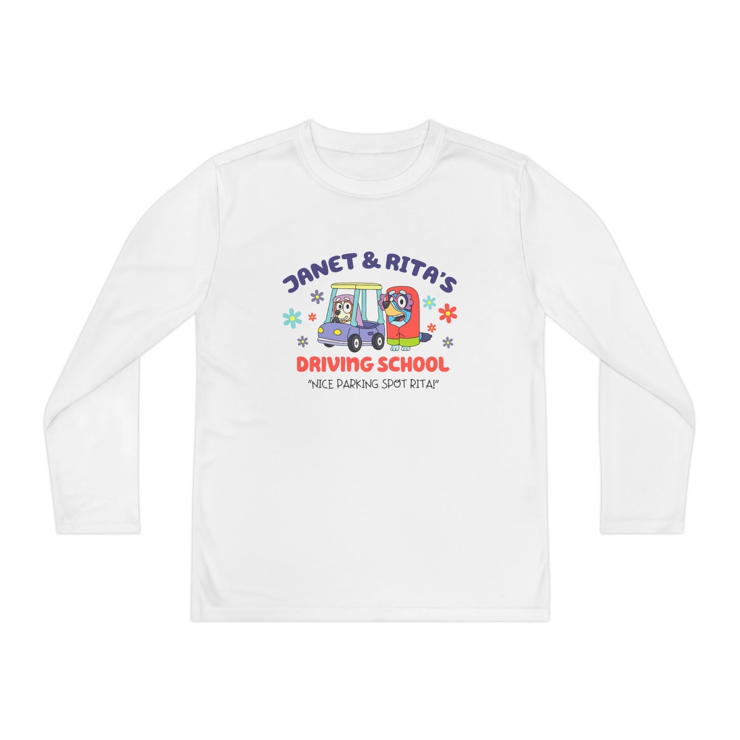 Janet & Rita's driving school Youth Long Sleeve Competitor Tee