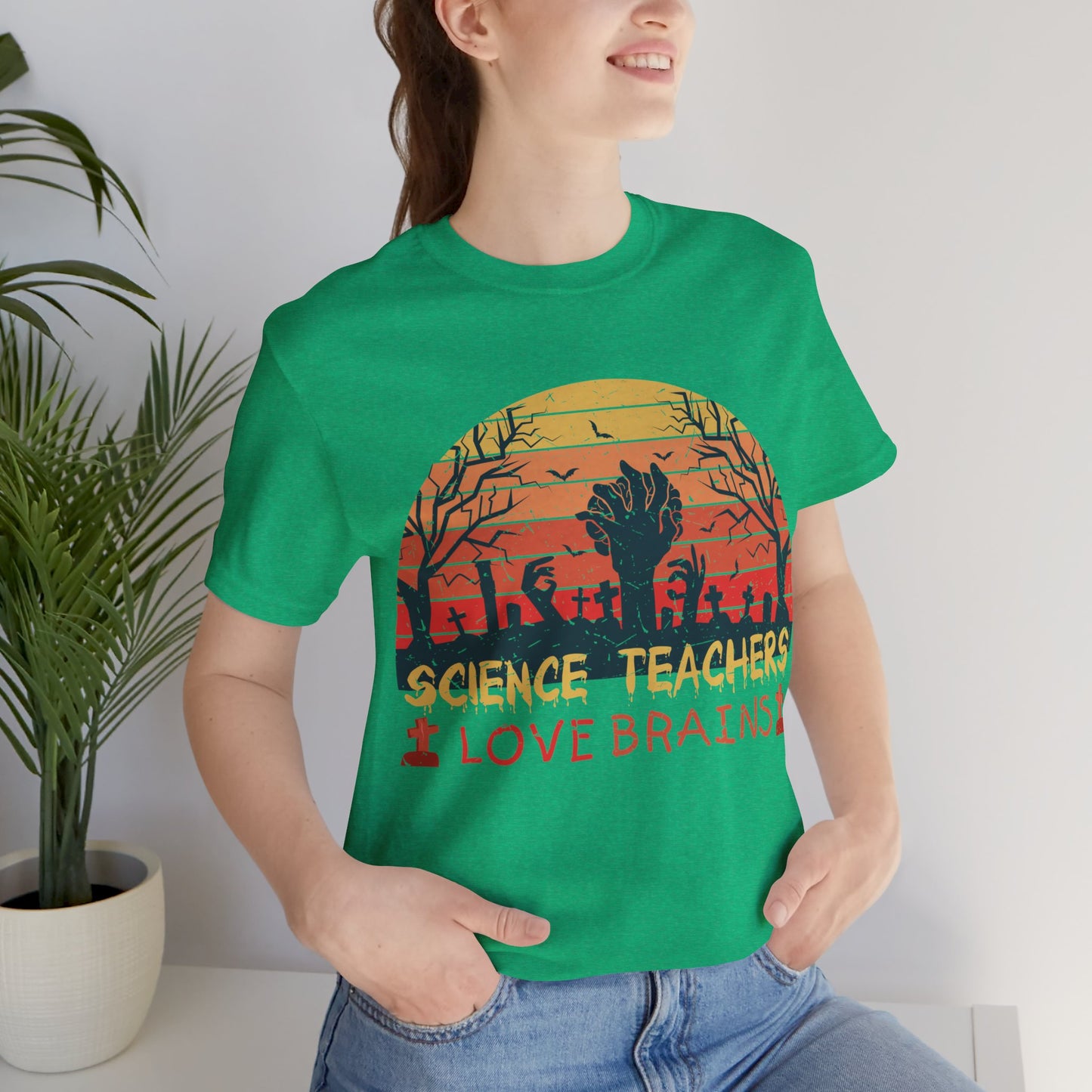 Science Teachers Love Brains Jersey Short Sleeve Tee