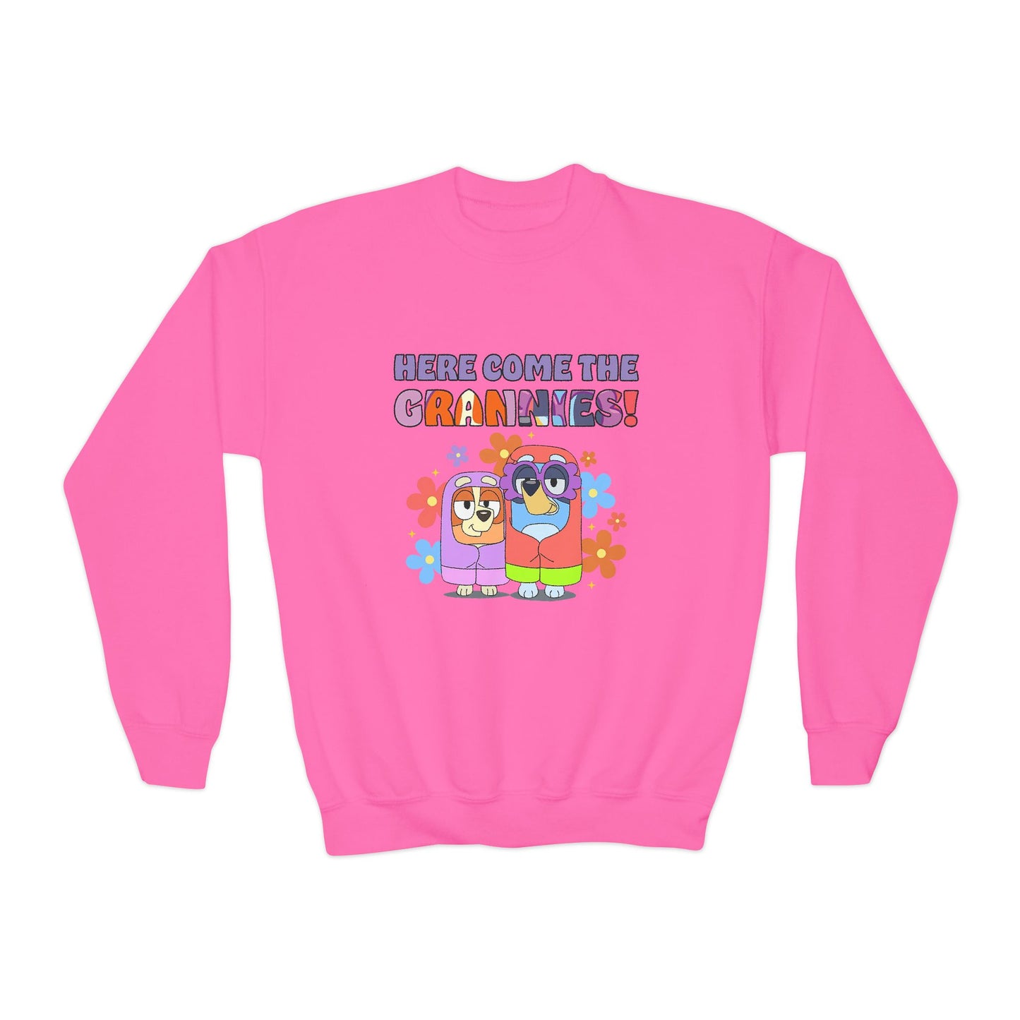 Here comes the grannies Youth Crewneck Sweatshirt