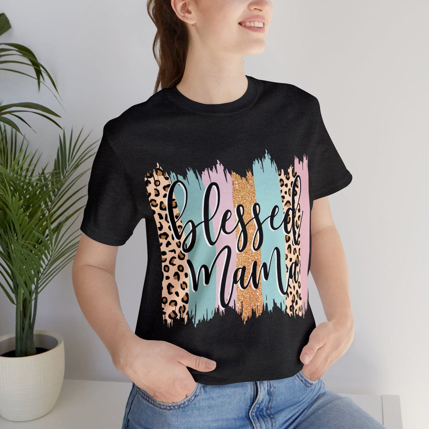 Blessed Mama Leopard short sleeve tshirt