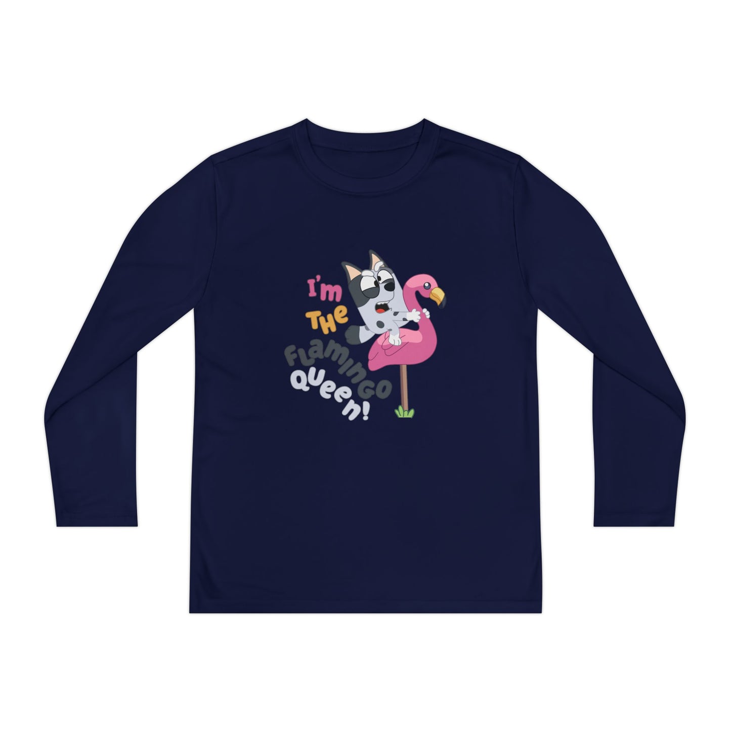 I'm the flamingo queen Youth Long Sleeve Competitor Tee