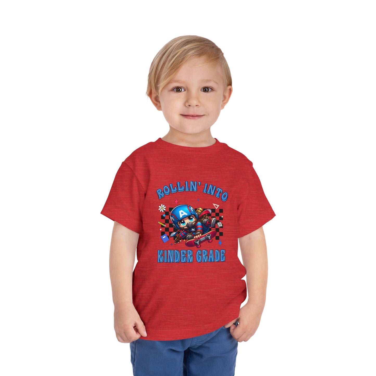 CAPTAIN AMERICA - Rollin' Into Kinder Grade Toddler Short Sleeve Tee