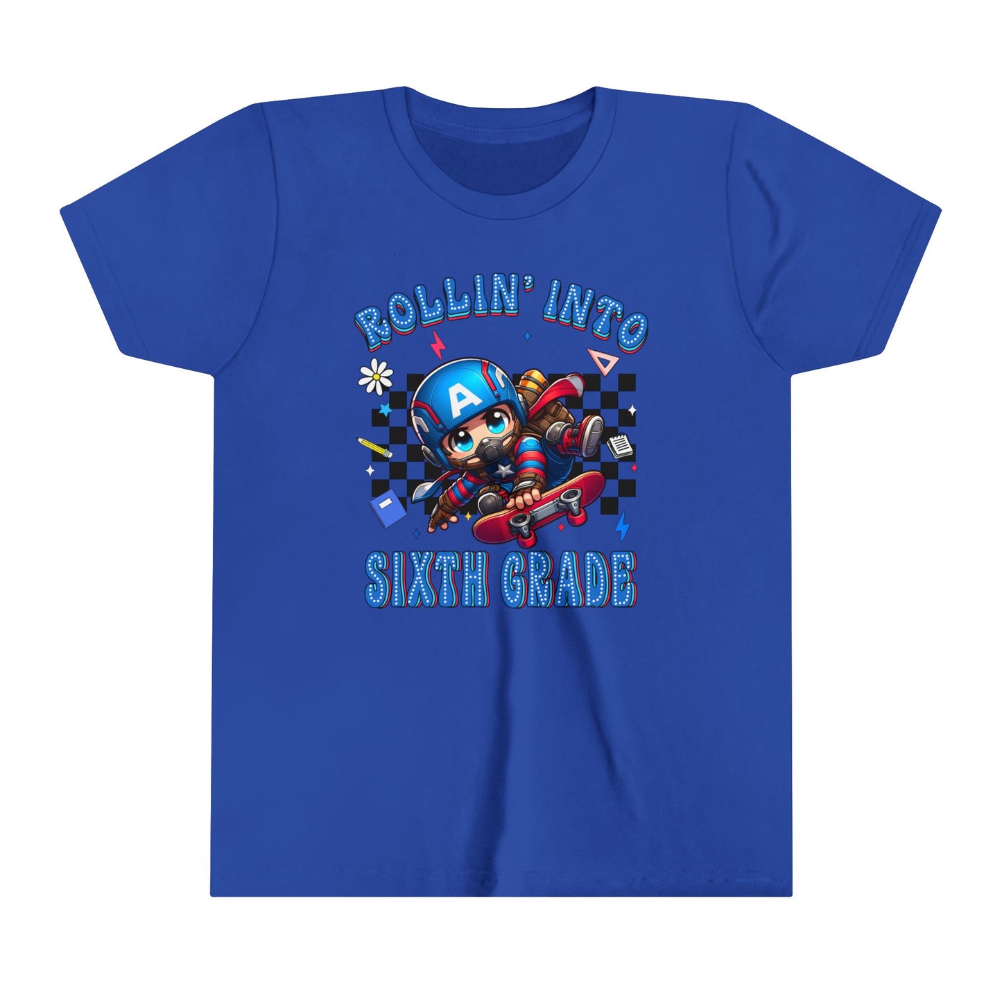 CAPTAIN AMERICA - Rollin' Into 6th Grade Youth Short Sleeve Tee