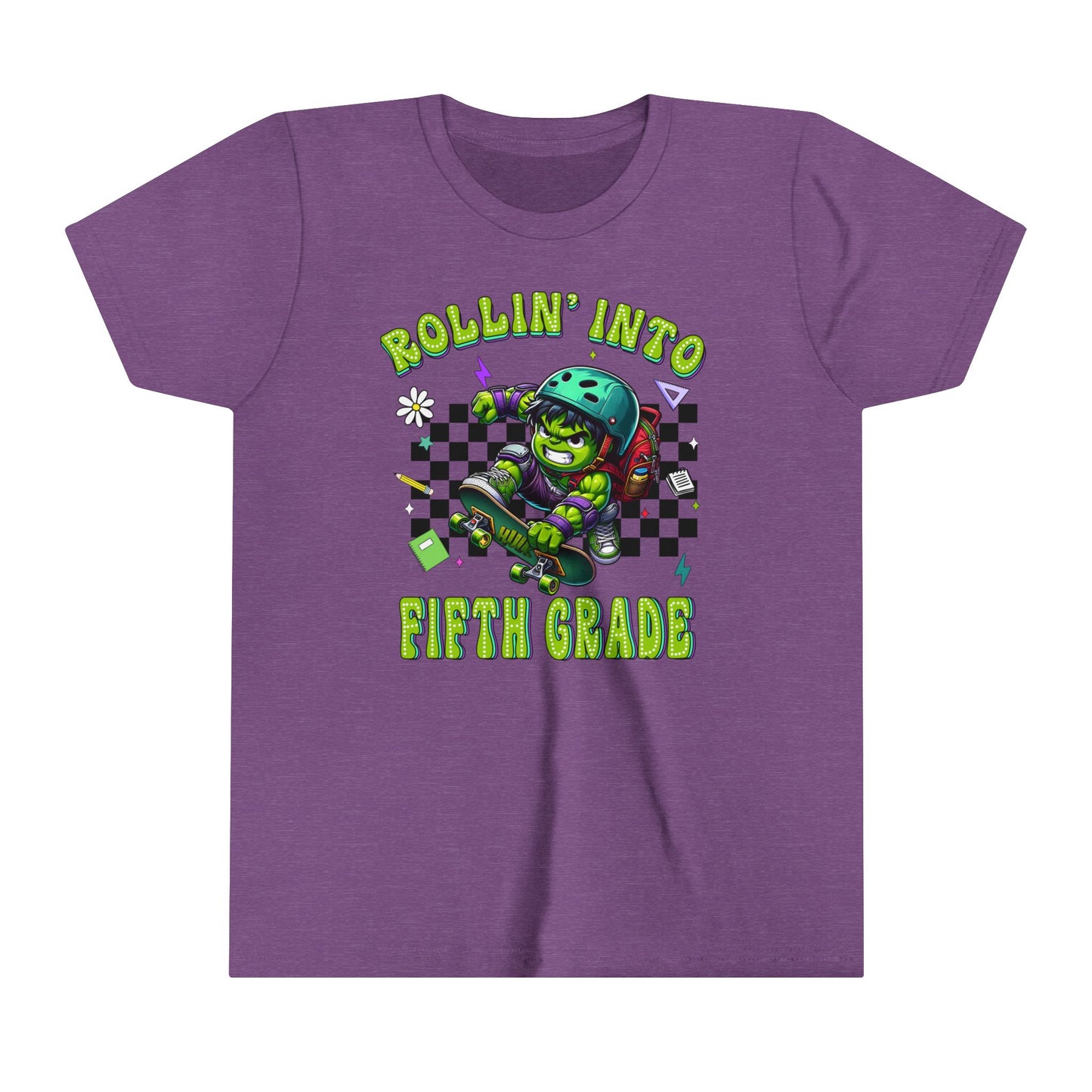 HULK - Rollin' Into 5th Grade Youth Short Sleeve Tee