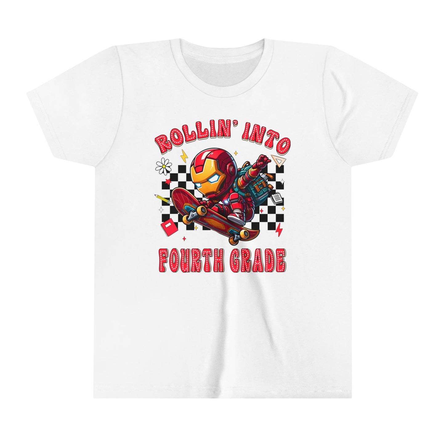 IRON MAN - Rollin' Into 4th Grade Youth Short Sleeve Tee