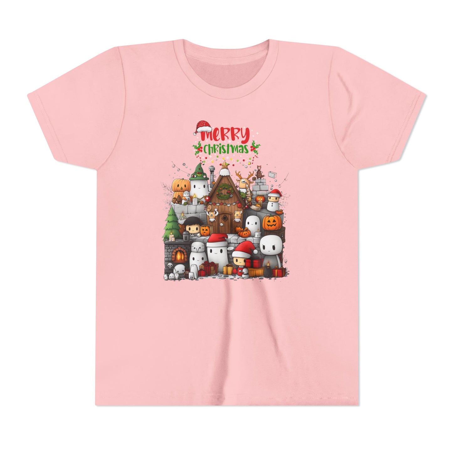 Merry Mine-craft Christmas Youth Short Sleeve Tee