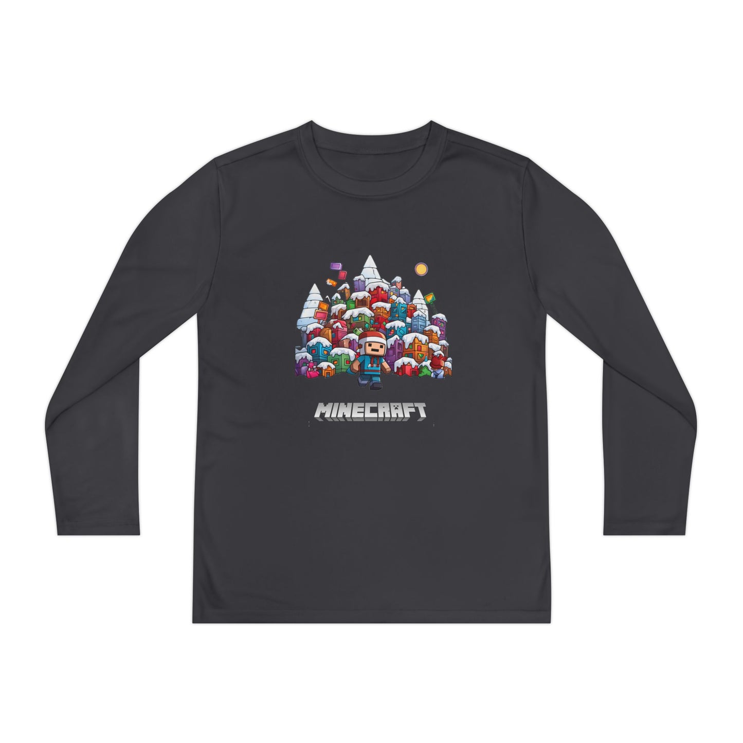 Christmas Mine-craft Youth Long Sleeve Competitor Tee