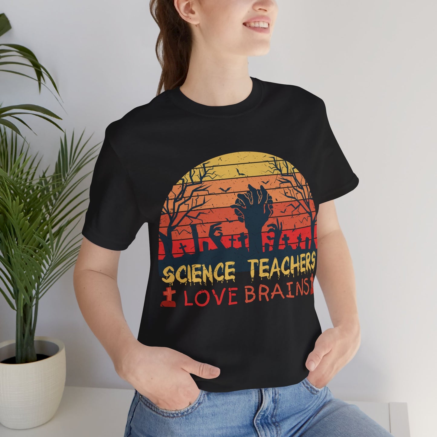 Science Teachers Love Brains Jersey Short Sleeve Tee