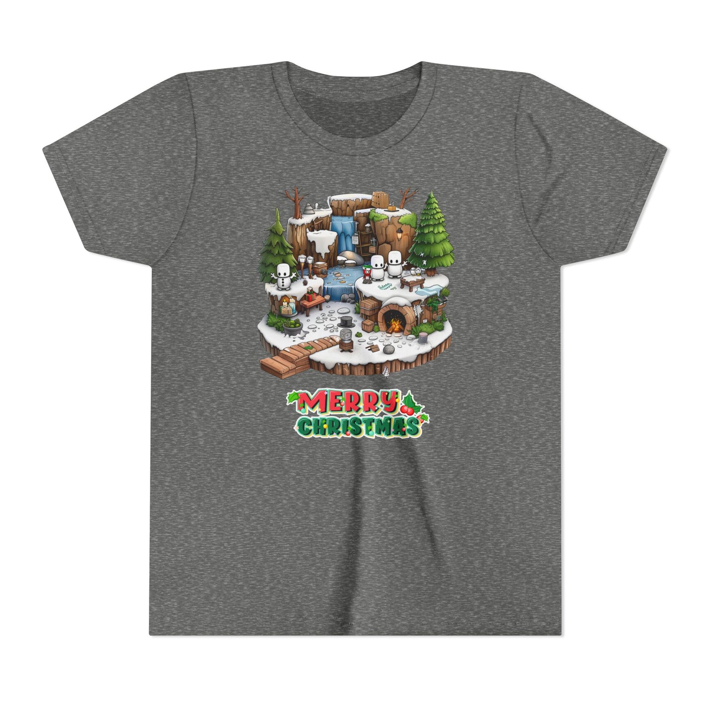 Merry Christmas Mine-craft Youth Short Sleeve Tee